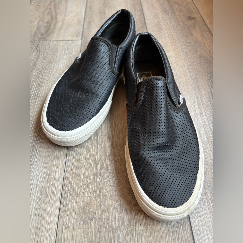 Vans Black Perforated Slip-On Sneakers